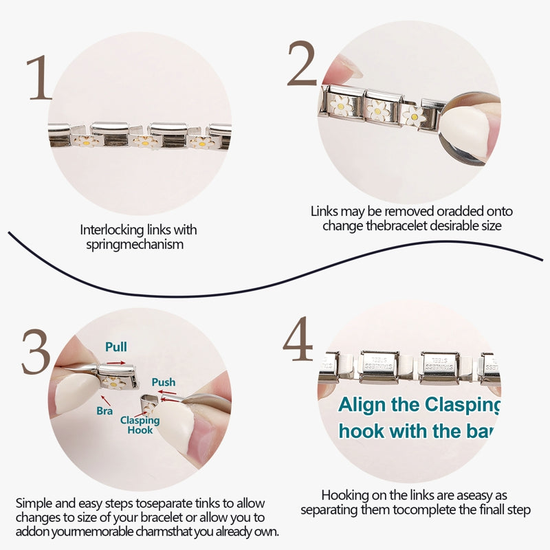 Shiny Zircon Butterfly & Heart Charm — Romantic 9MM Italian Link for Women’s DIY Stainless Steel Bracelets