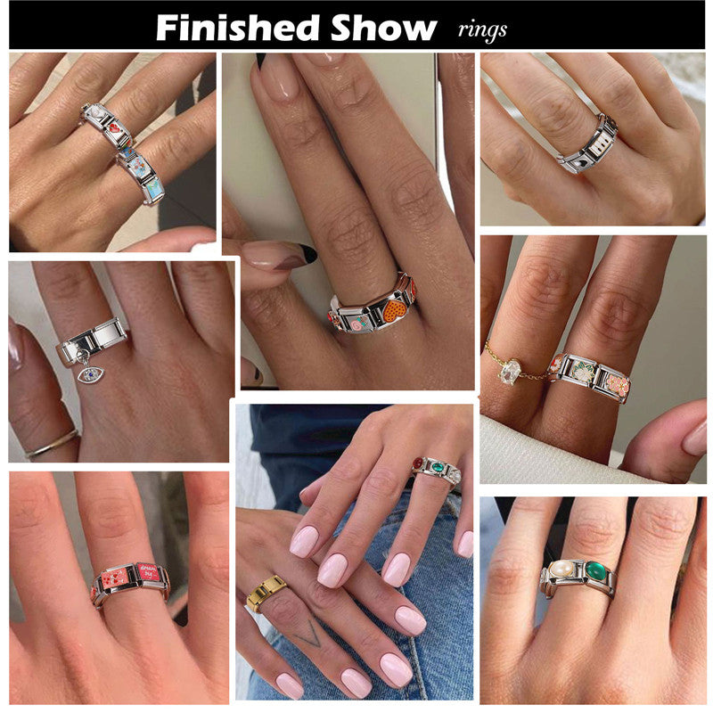 Colorful Word Charms — “Have Fun”, “Power”, “Lucky”, “Be Mine”  9MM Italian Links for Unisex DIY Bracelets