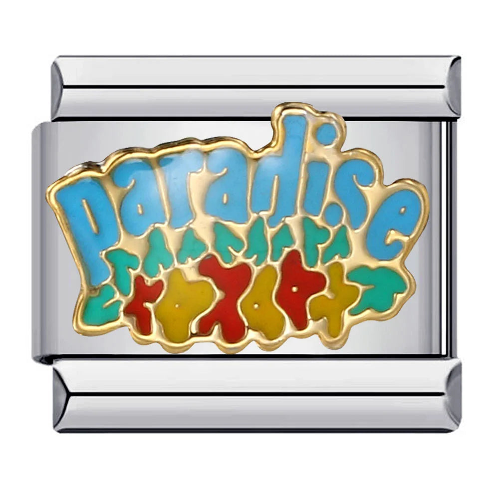 GEMOSA Glazed Italian Charm — Bold & Lucky Link for 9MM Bracelets  Trendy DIY Stainless Steel Jewelry