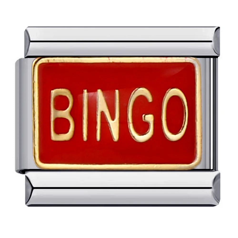 GEMOSA Glazed Italian Charm — Bold & Lucky Link for 9MM Bracelets  Trendy DIY Stainless Steel Jewelry