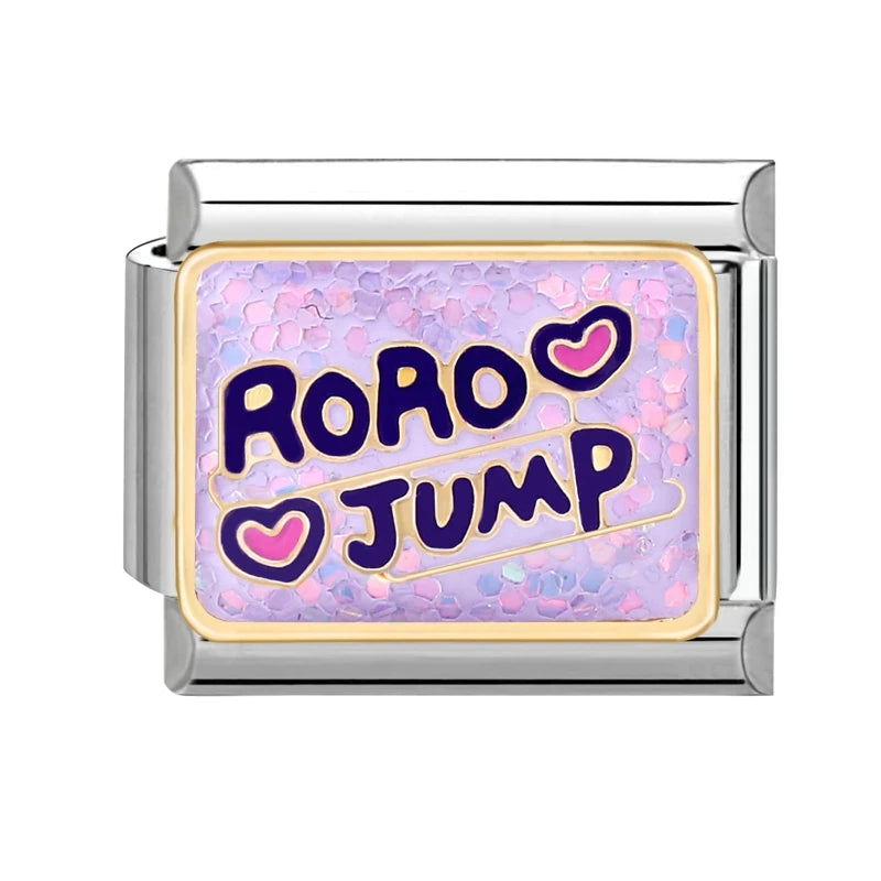 Colorful Word Charms — “Have Fun”, “Power”, “Lucky”, “Be Mine”  9MM Italian Links for Unisex DIY Bracelets