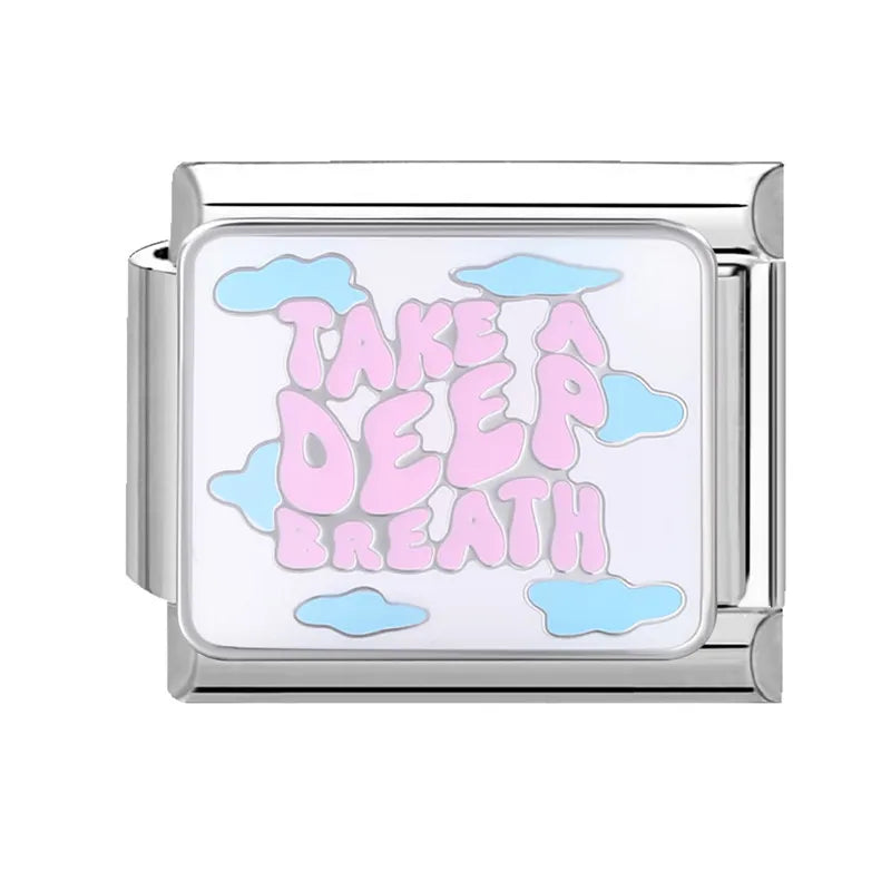 Colorful Word Charms — “Have Fun”, “Power”, “Lucky”, “Be Mine”  9MM Italian Links for Unisex DIY Bracelets