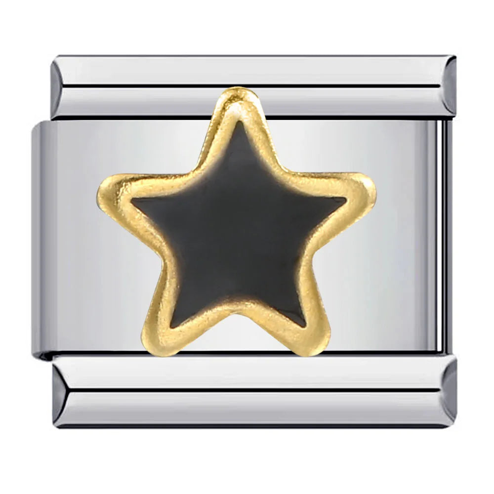 Black Series Simplicity Charms — 9MM Italian Links with Butterfly, Star, Heart & More  Trendy DIY Stainless Steel Jewelry