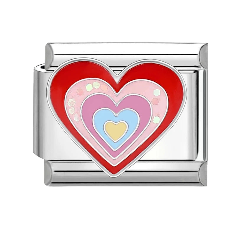 LOVE & Nature Charm Set — 9MM Italian Links with Heart, Daisy, Dog & Planet Motifs  Trendy DIY Bracelet for Women