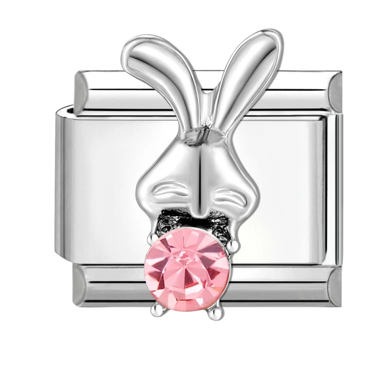 Shiny Zircon Butterfly & Heart Charm — Romantic 9MM Italian Link for Women’s DIY Stainless Steel Bracelets