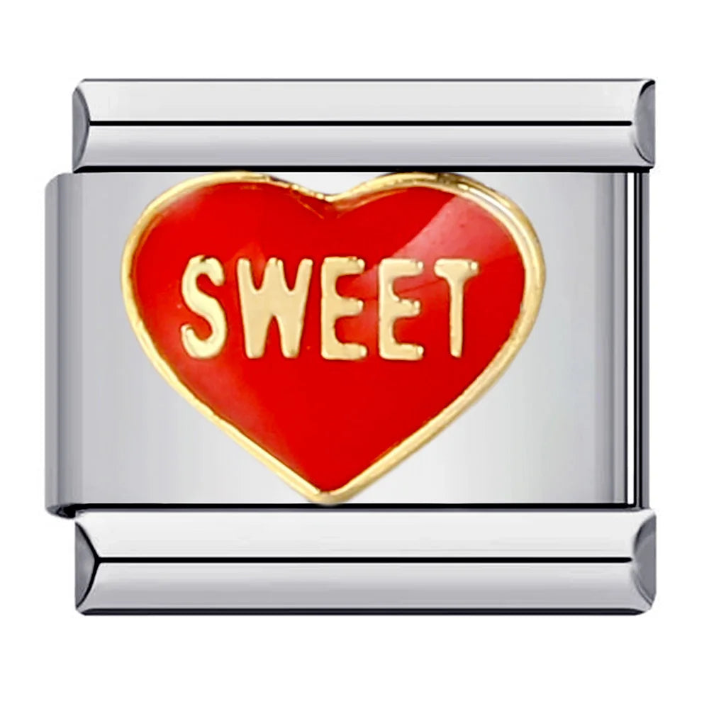 GEMOSA Glazed Italian Charm — Bold & Lucky Link for 9MM Bracelets  Trendy DIY Stainless Steel Jewelry