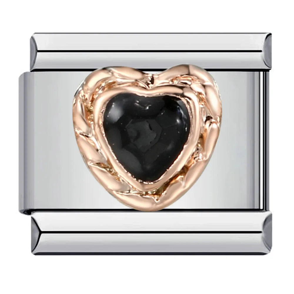 Black Series Simplicity Charms — 9MM Italian Links with Butterfly, Star, Heart & More  Trendy DIY Stainless Steel Jewelry