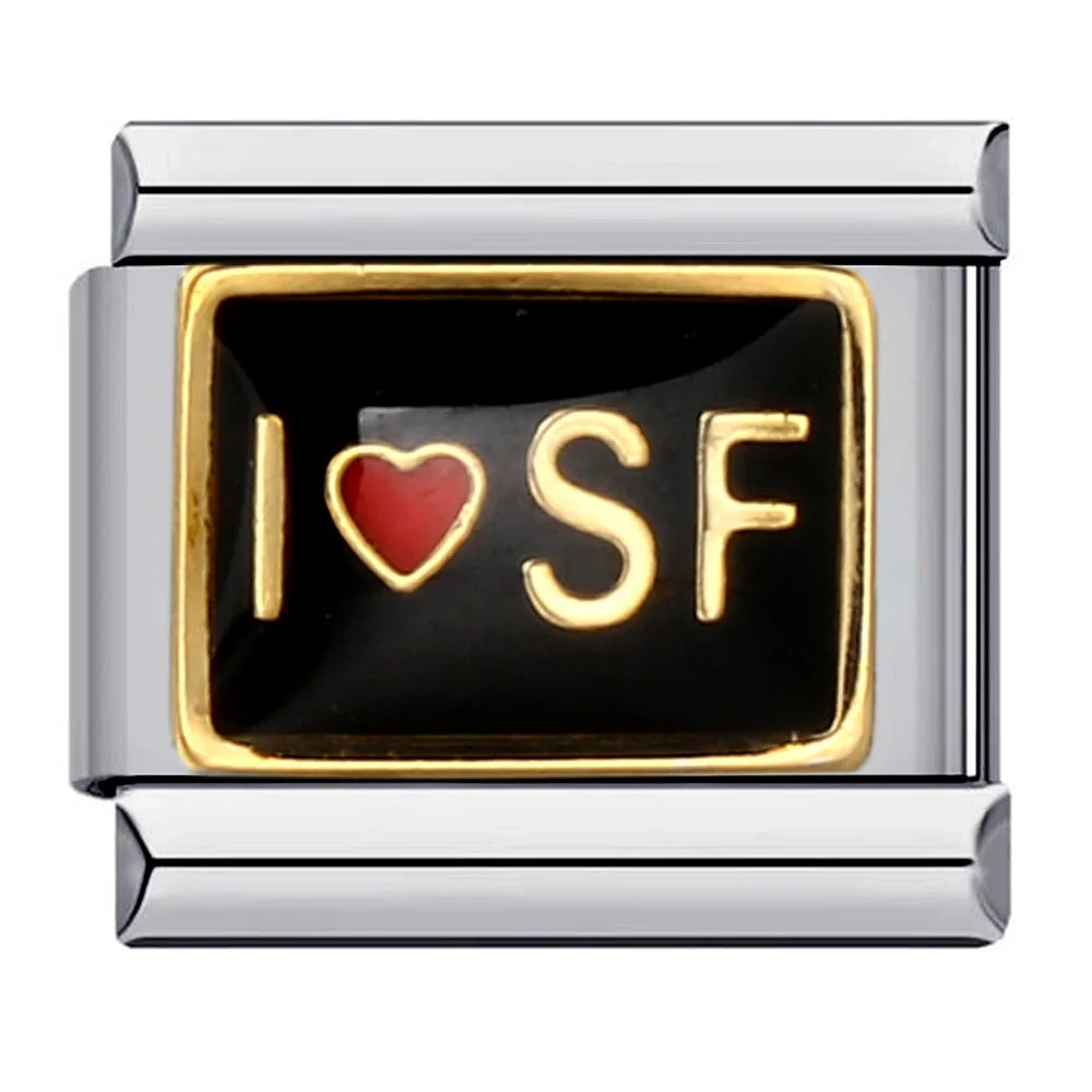 GEMOSA Glazed Italian Charm — Bold & Lucky Link for 9MM Bracelets  Trendy DIY Stainless Steel Jewelry