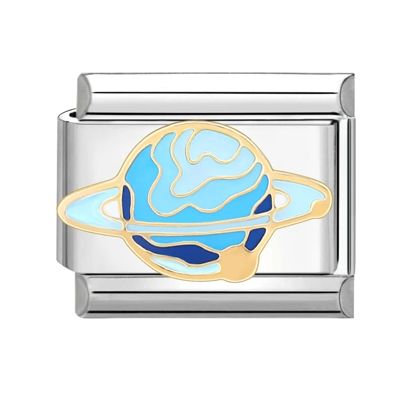 LOVE & Nature Charm Set — 9MM Italian Links with Heart, Daisy, Dog & Planet Motifs  Trendy DIY Bracelet for Women