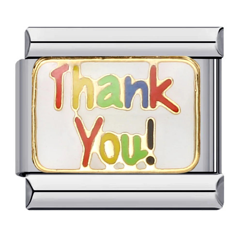 GEMOSA Glazed Italian Charm — Bold & Lucky Link for 9MM Bracelets  Trendy DIY Stainless Steel Jewelry