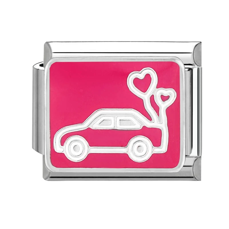 LOVE & Nature Charm Set — 9MM Italian Links with Heart, Daisy, Dog & Planet Motifs  Trendy DIY Bracelet for Women