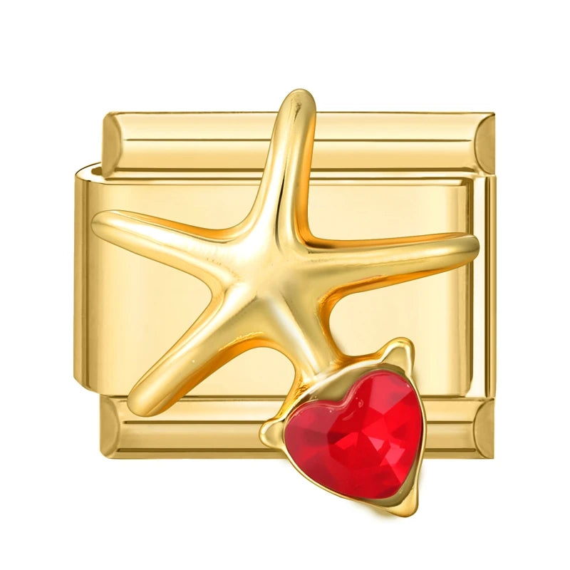 Y2K Golden Flower & Bow Charm — Romantic Pendant for 9MM Italian Link Bracelets  DIY Jewelry for Women