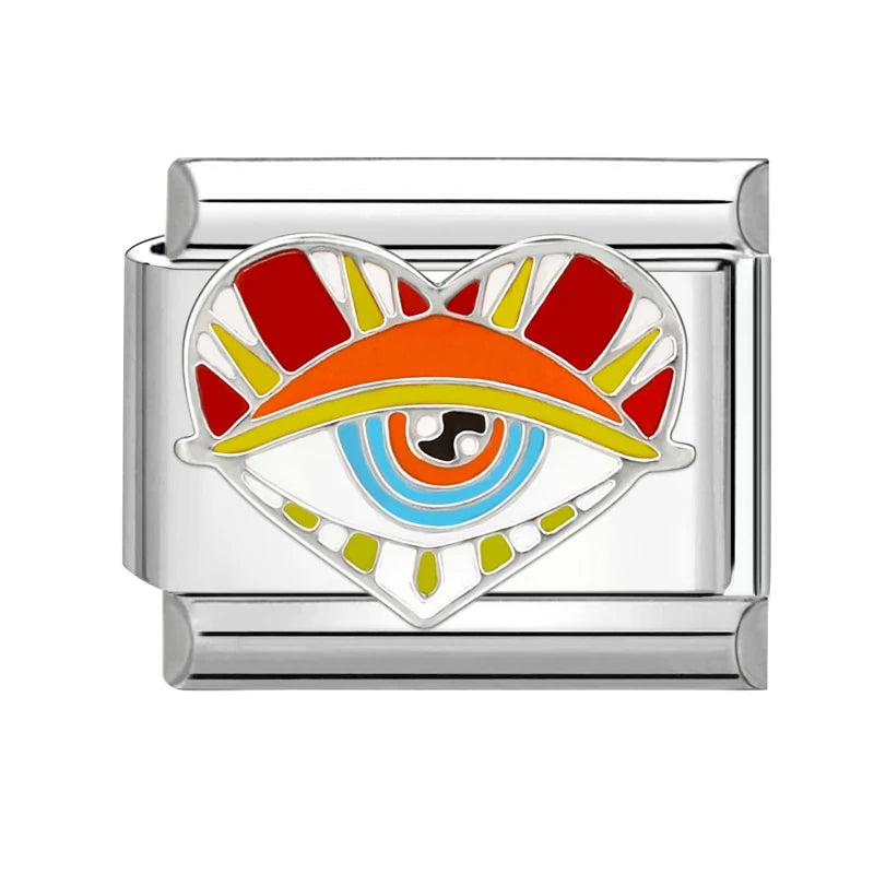 LOVE & Nature Charm Set — 9MM Italian Links with Heart, Daisy, Dog & Planet Motifs  Trendy DIY Bracelet for Women