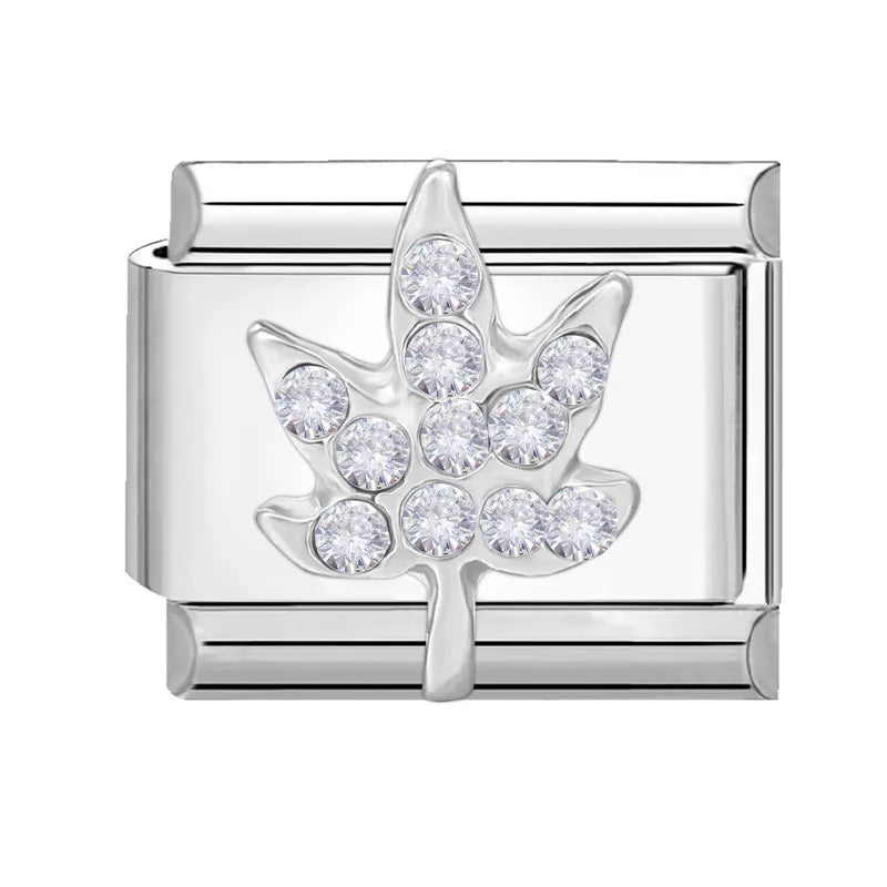 Shiny Zircon Butterfly & Heart Charm — Romantic 9MM Italian Link for Women’s DIY Stainless Steel Bracelets