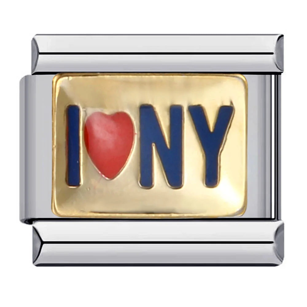 GEMOSA Glazed Italian Charm — Bold & Lucky Link for 9MM Bracelets  Trendy DIY Stainless Steel Jewelry