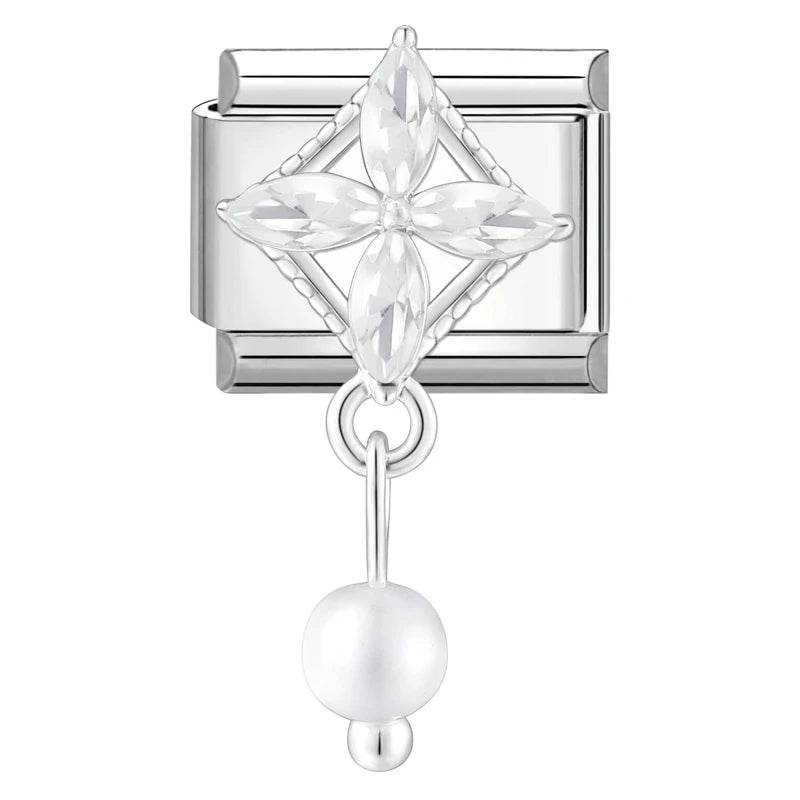 Shiny Zircon Butterfly & Heart Charm — Romantic 9MM Italian Link for Women’s DIY Stainless Steel Bracelets