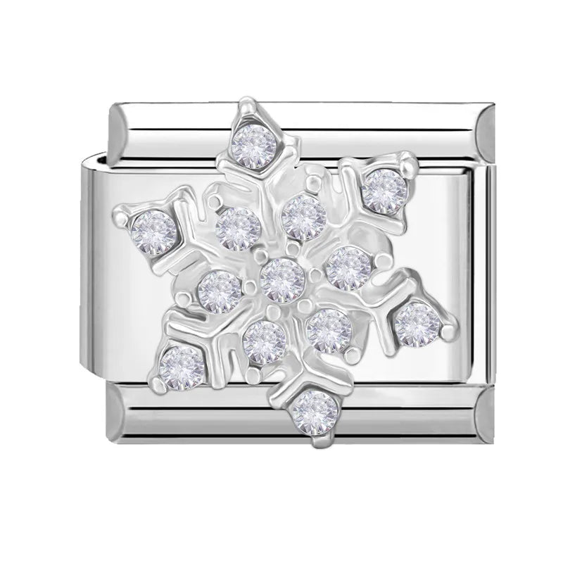 Shiny Zircon Butterfly & Heart Charm — Romantic 9MM Italian Link for Women’s DIY Stainless Steel Bracelets