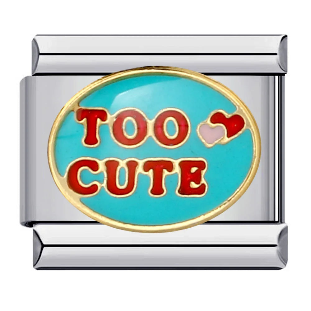 GEMOSA Glazed Italian Charm — Bold & Lucky Link for 9MM Bracelets  Trendy DIY Stainless Steel Jewelry