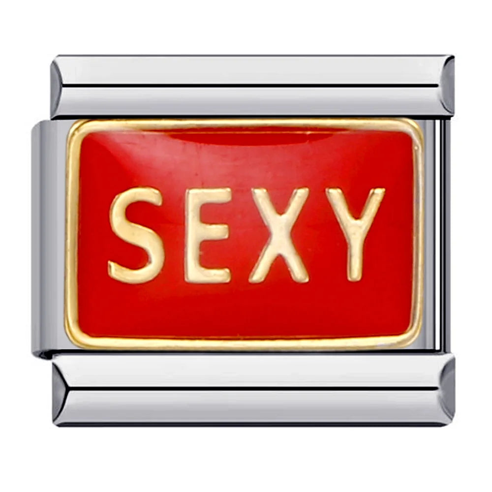 GEMOSA Glazed Italian Charm — Bold & Lucky Link for 9MM Bracelets  Trendy DIY Stainless Steel Jewelry