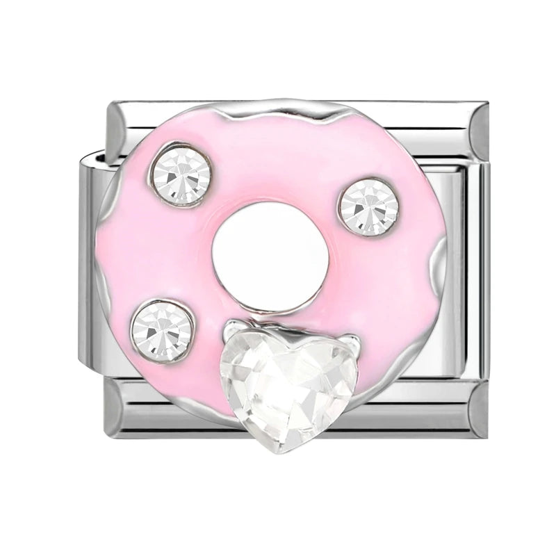 Shiny Zircon Butterfly & Heart Charm — Romantic 9MM Italian Link for Women’s DIY Stainless Steel Bracelets