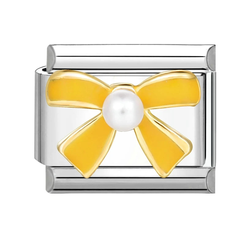 Shiny Zircon Butterfly & Heart Charm — Romantic 9MM Italian Link for Women’s DIY Stainless Steel Bracelets