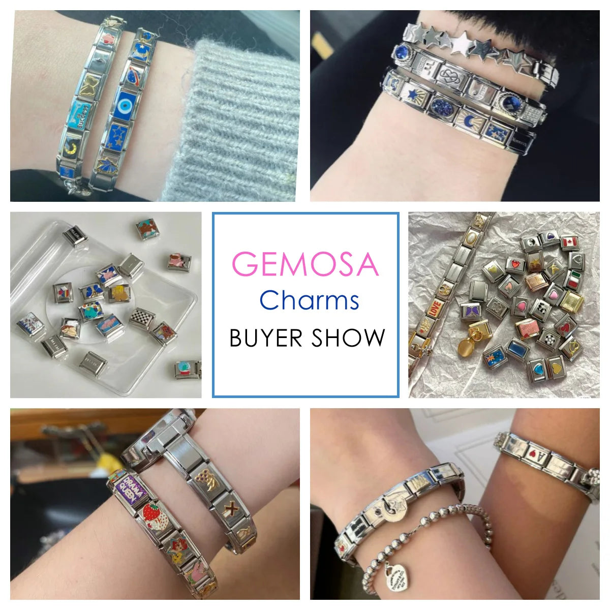 GEMOSA Glazed Italian Charm — Bold & Lucky Link for 9MM Bracelets  Trendy DIY Stainless Steel Jewelry