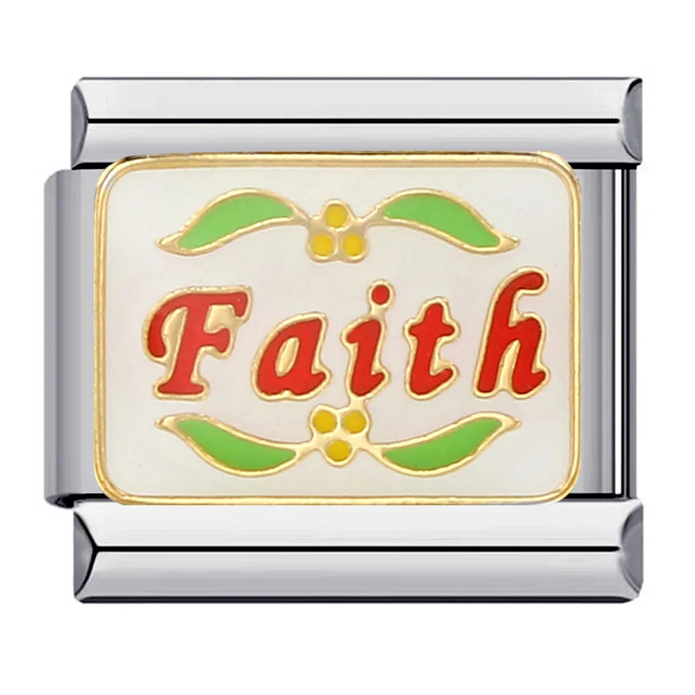 GEMOSA Glazed Italian Charm — Bold & Lucky Link for 9MM Bracelets  Trendy DIY Stainless Steel Jewelry