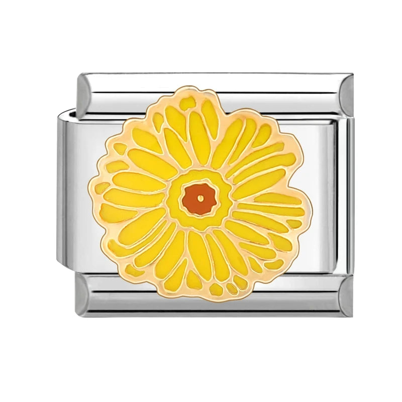 LOVE & Nature Charm Set — 9MM Italian Links with Heart, Daisy, Dog & Planet Motifs  Trendy DIY Bracelet for Women