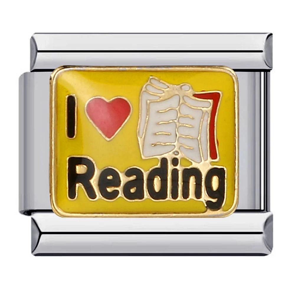 GEMOSA Glazed Italian Charm — Bold & Lucky Link for 9MM Bracelets  Trendy DIY Stainless Steel Jewelry