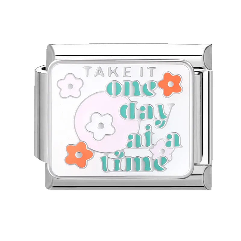 Colorful Word Charms — “Have Fun”, “Power”, “Lucky”, “Be Mine”  9MM Italian Links for Unisex DIY Bracelets