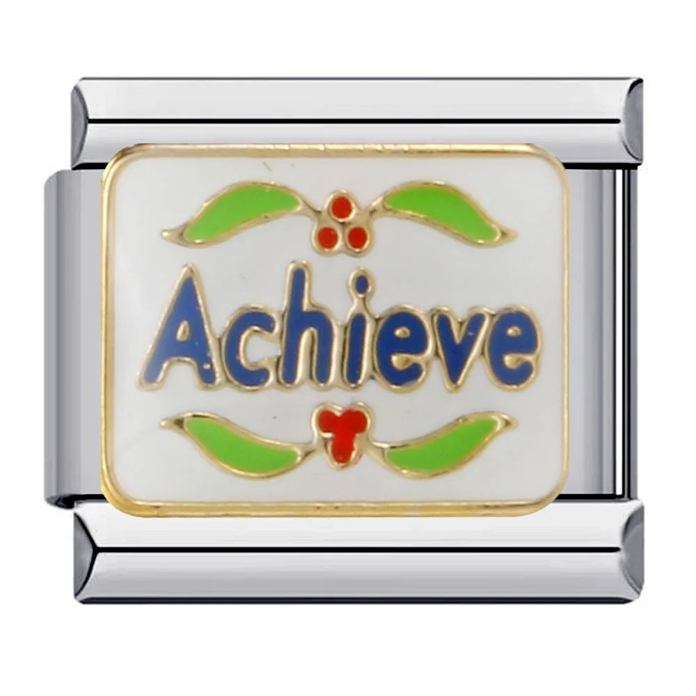 GEMOSA Glazed Italian Charm — Bold & Lucky Link for 9MM Bracelets  Trendy DIY Stainless Steel Jewelry