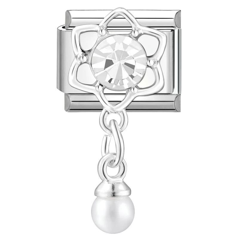 Shiny Zircon Butterfly & Heart Charm — Romantic 9MM Italian Link for Women’s DIY Stainless Steel Bracelets