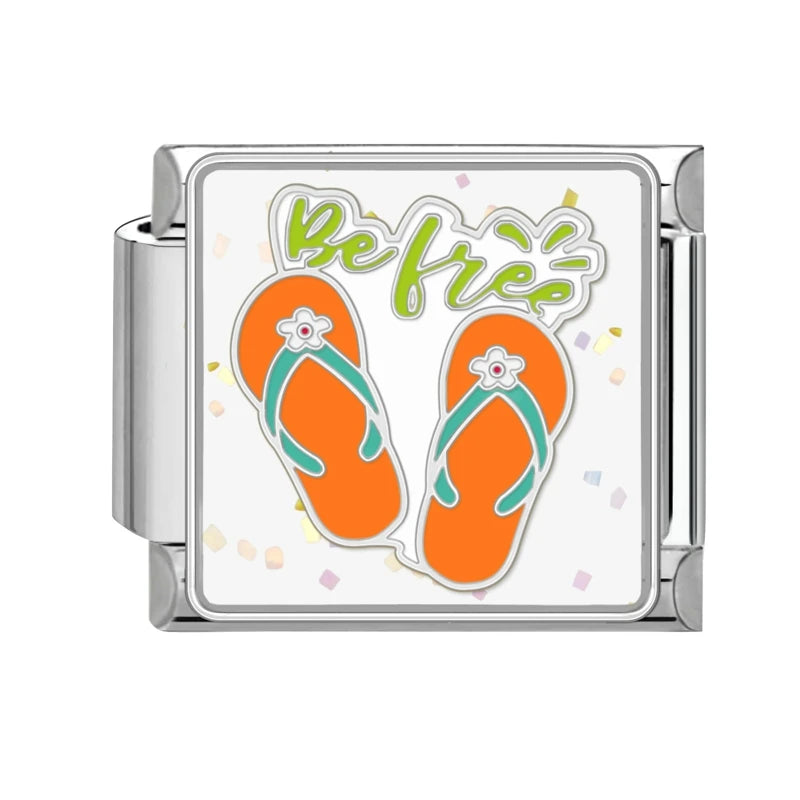 Colorful Word Charms — “Have Fun”, “Power”, “Lucky”, “Be Mine”  9MM Italian Links for Unisex DIY Bracelets