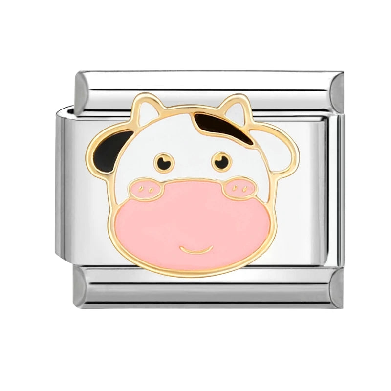 LOVE & Nature Charm Set — 9MM Italian Links with Heart, Daisy, Dog & Planet Motifs  Trendy DIY Bracelet for Women